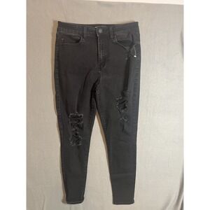Sol Super High Rise Distressed Jegging Black Jeans Women's Size 11/30W Skinny